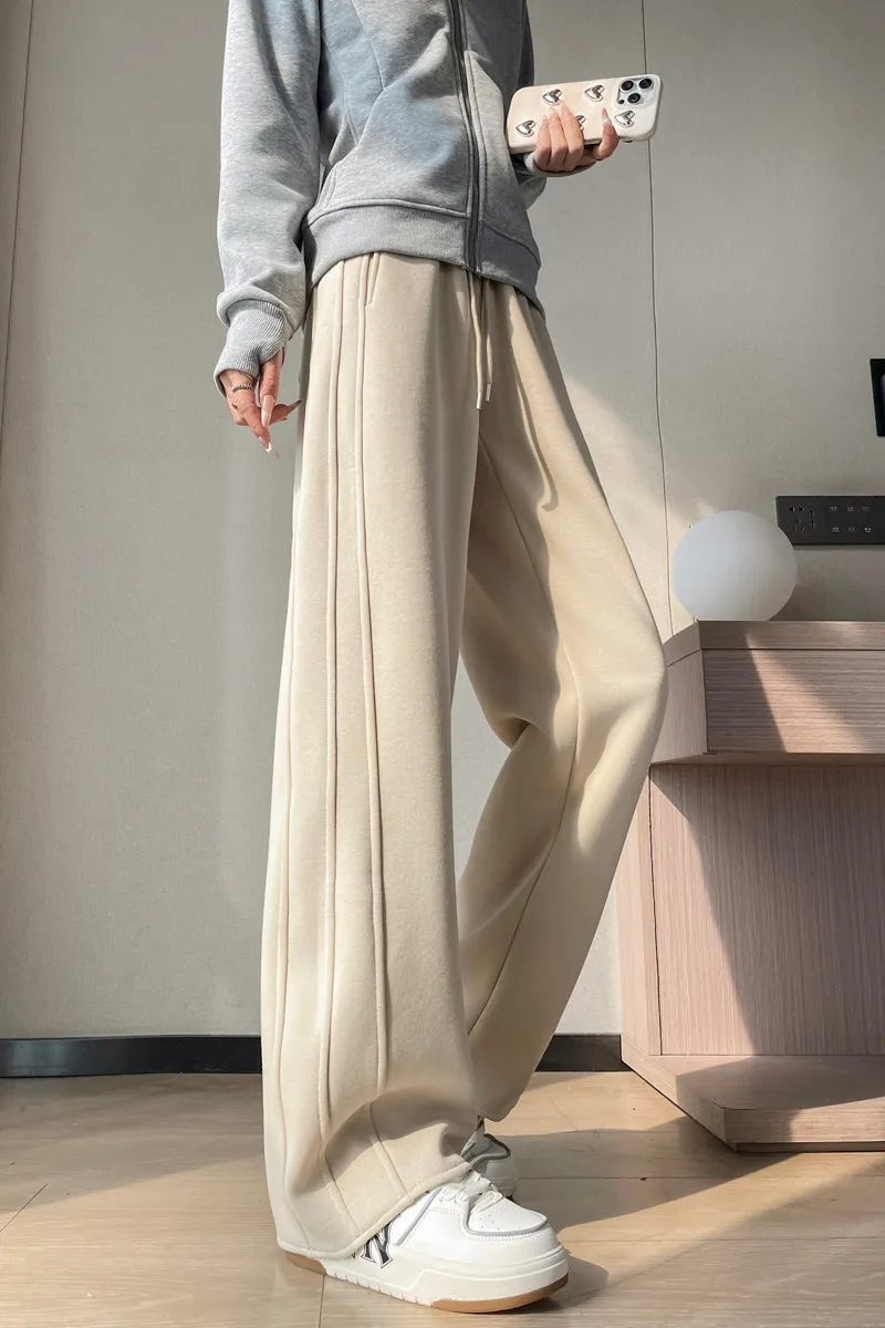 Stylish Patchwork Straight Leg Sweatpants for Women's Relaxed Fit