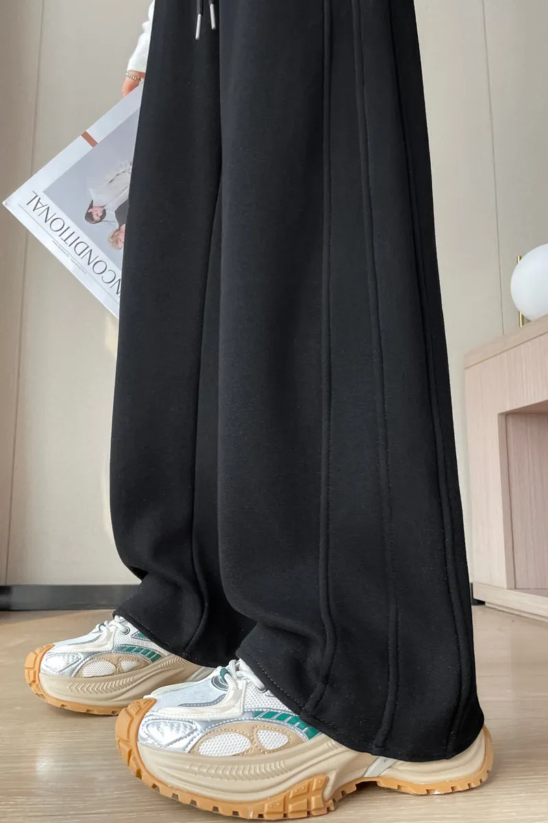 Stylish Patchwork Straight Leg Sweatpants for Women's Relaxed Fit