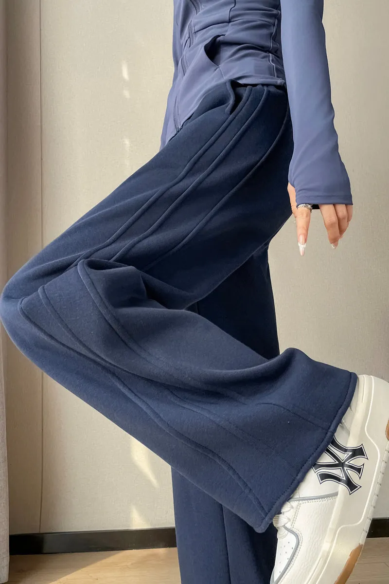 Stylish Patchwork Straight Leg Sweatpants for Women's Relaxed Fit