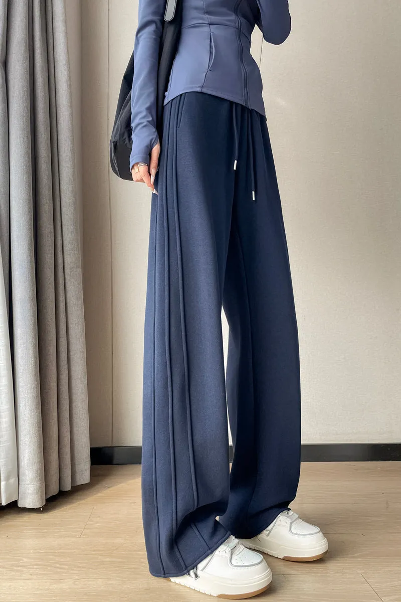 Stylish Patchwork Straight Leg Sweatpants for Women's Relaxed Fit