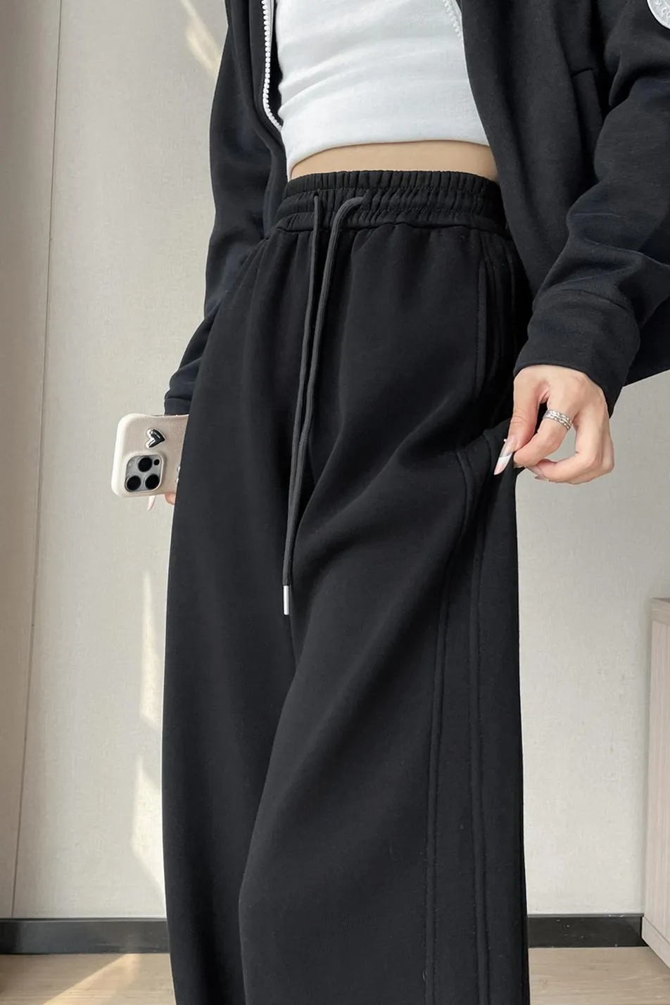 Stylish Patchwork Straight Leg Sweatpants for Women's Relaxed Fit