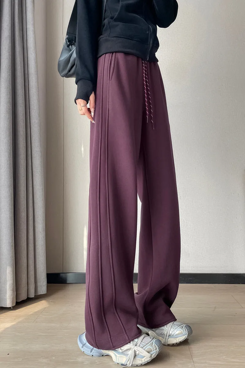 Stylish Patchwork Straight Leg Sweatpants for Women's Relaxed Fit