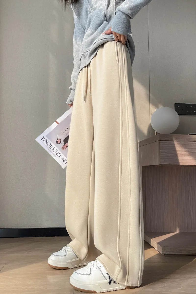 Stylish Patchwork Straight Leg Sweatpants for Women's Relaxed Fit