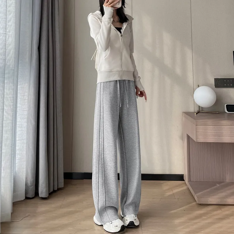 Stylish Patchwork Straight Leg Sweatpants for Women's Relaxed Fit
