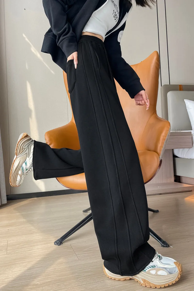 Stylish Patchwork Straight Leg Sweatpants for Women's Relaxed Fit