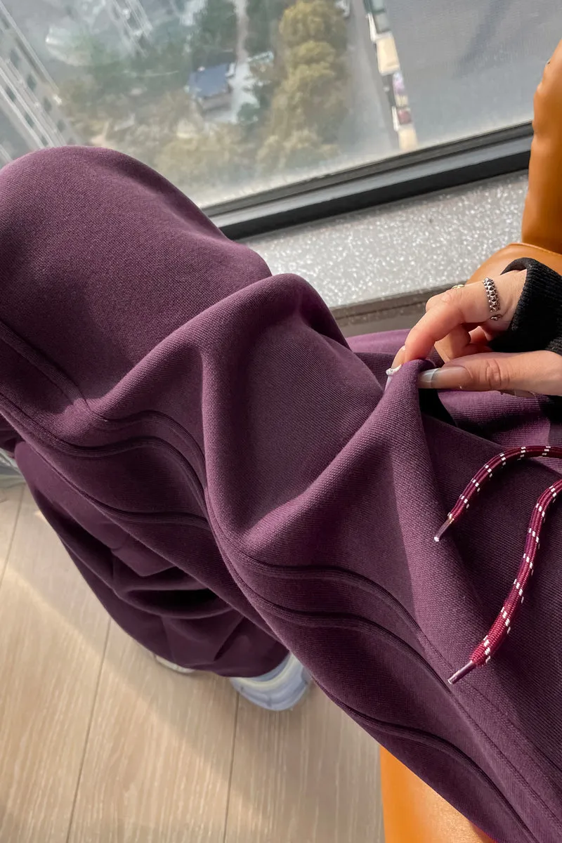 Stylish Patchwork Straight Leg Sweatpants for Women's Relaxed Fit