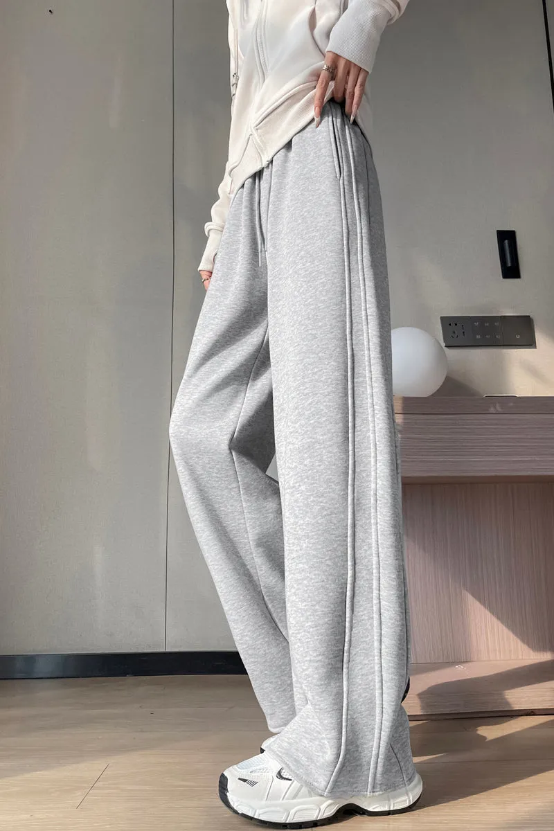 Stylish Patchwork Straight Leg Sweatpants for Women's Relaxed Fit