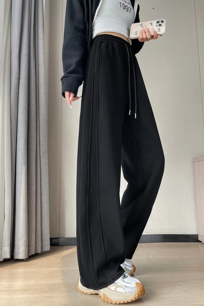 Stylish Patchwork Straight Leg Sweatpants for Women's Relaxed Fit
