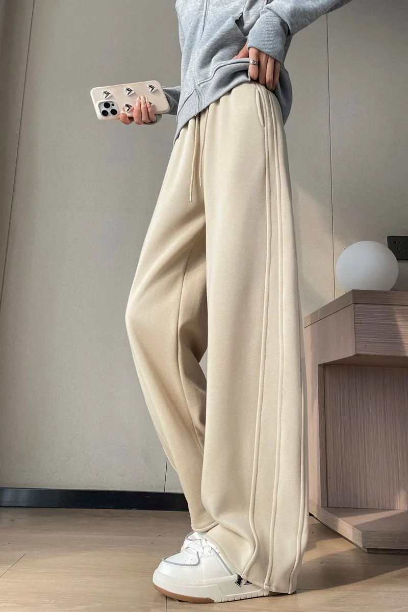 Stylish Patchwork Straight Leg Sweatpants for Women's Relaxed Fit