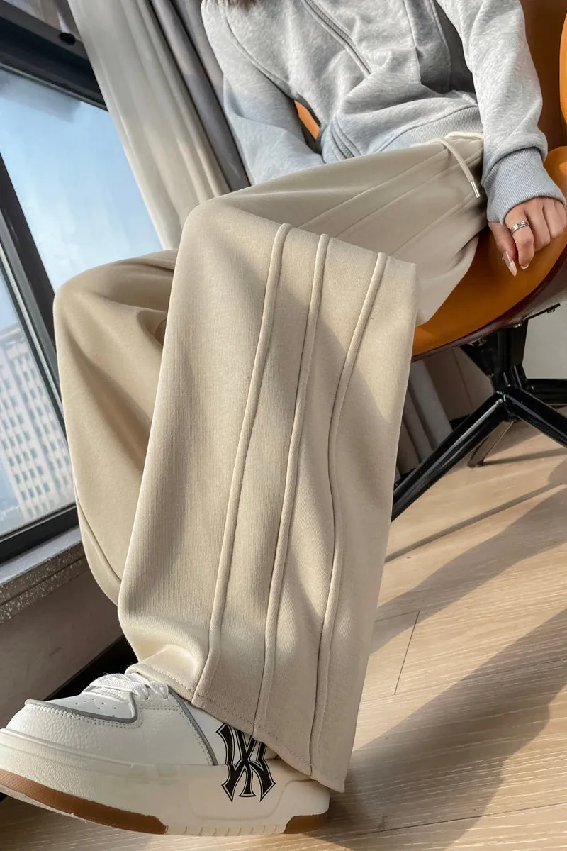 Stylish Patchwork Straight Leg Sweatpants for Women's Relaxed Fit