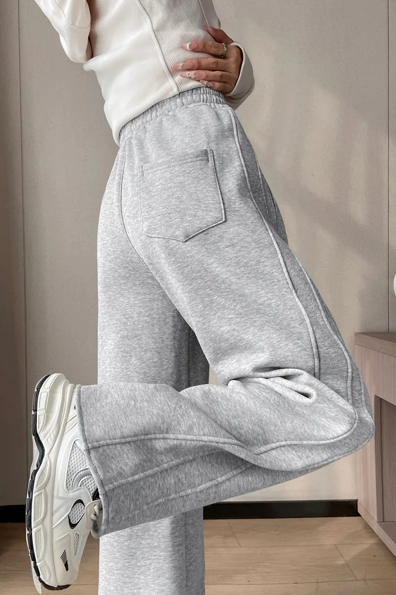 Stylish Patchwork Straight Leg Sweatpants for Women's Relaxed Fit
