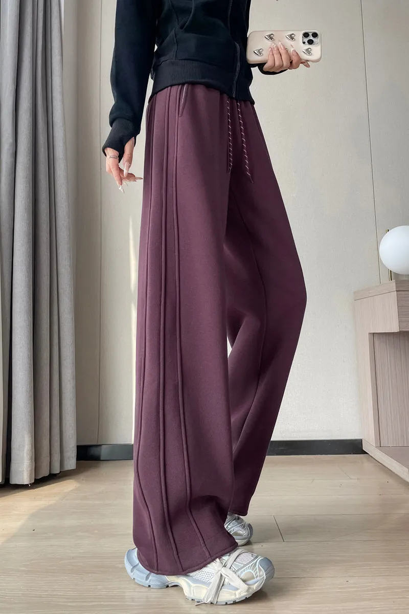 Stylish Patchwork Straight Leg Sweatpants for Women's Relaxed Fit