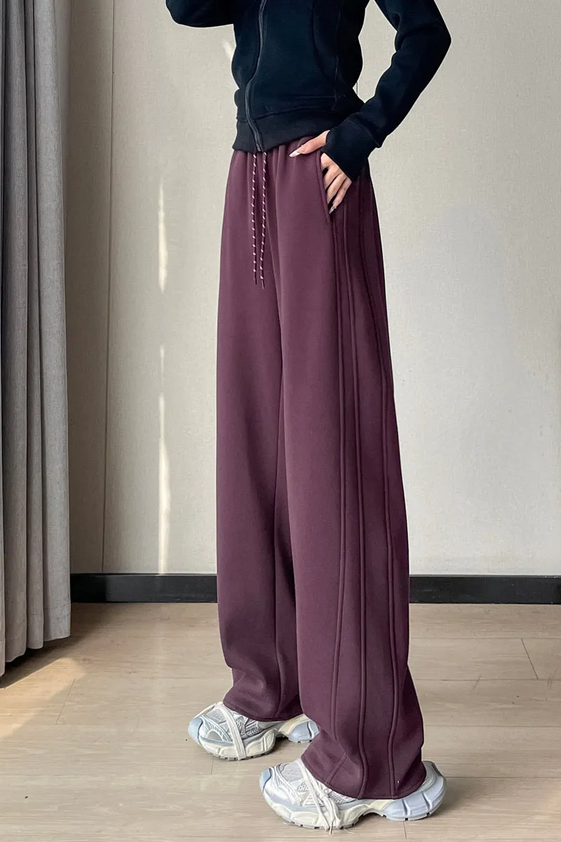 Stylish Patchwork Straight Leg Sweatpants for Women's Relaxed Fit