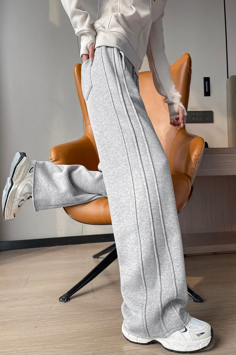 Stylish Patchwork Straight Leg Sweatpants for Women's Relaxed Fit