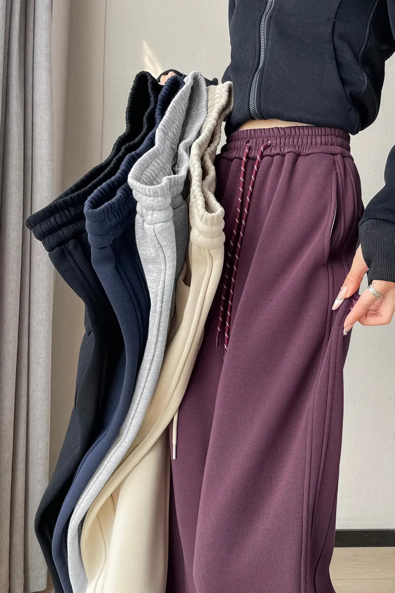 Stylish Patchwork Straight Leg Sweatpants for Women's Relaxed Fit