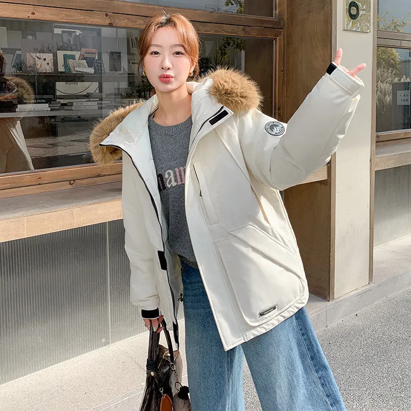 Stylish Water-Resistant Parka for Women with Thickened Relaxed Fit