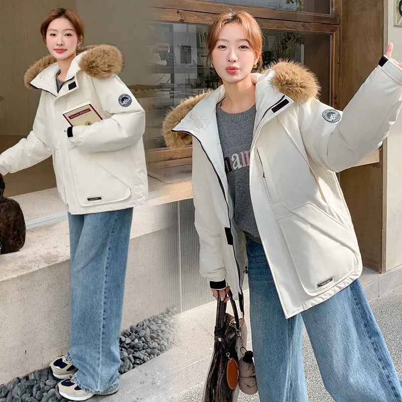 Stylish Water-Resistant Parka for Women with Thickened Relaxed Fit