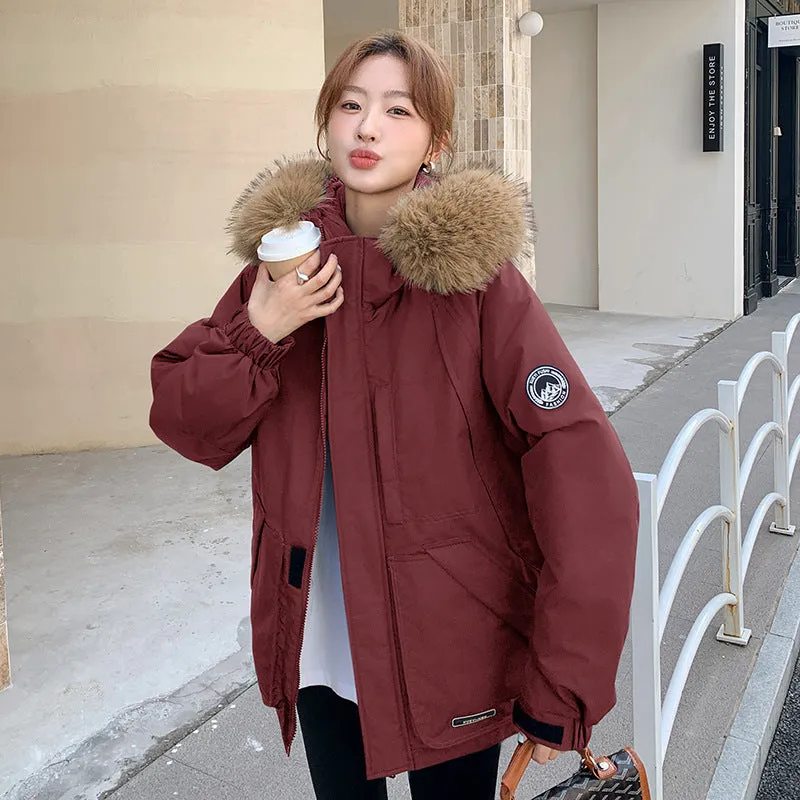Stylish Water-Resistant Parka for Women with Thickened Relaxed Fit