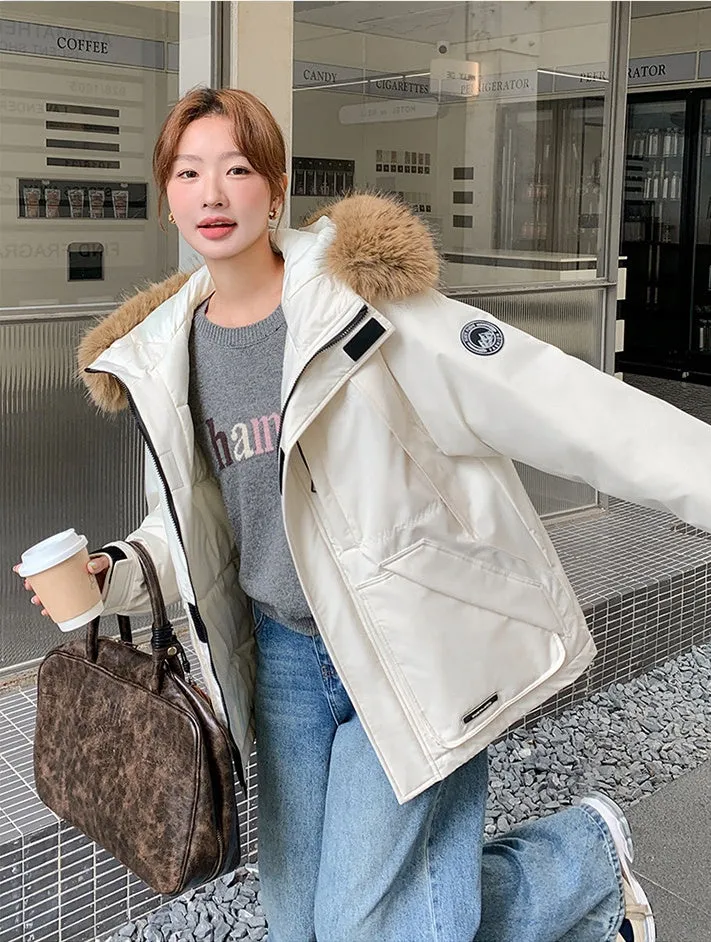 Stylish Water-Resistant Parka for Women with Thickened Relaxed Fit