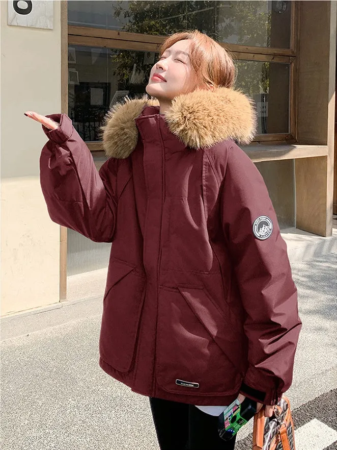 Stylish Water-Resistant Parka for Women with Thickened Relaxed Fit