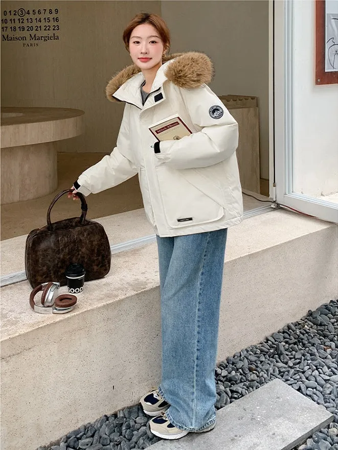 Stylish Water-Resistant Parka for Women with Thickened Relaxed Fit