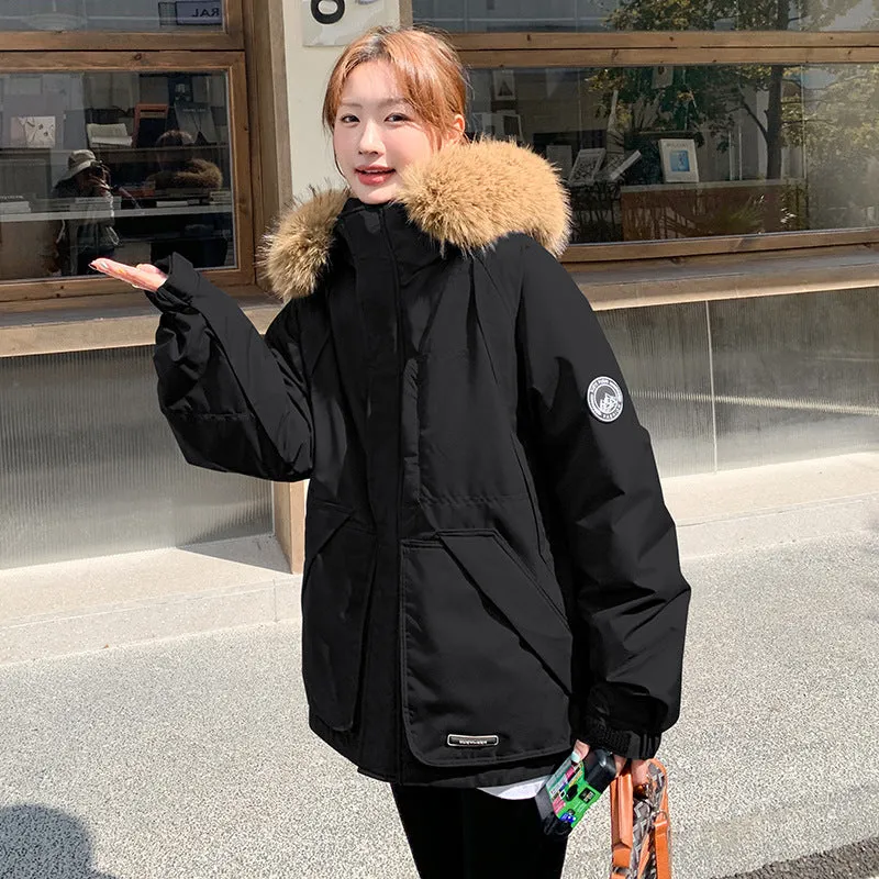 Stylish Water-Resistant Parka for Women with Thickened Relaxed Fit