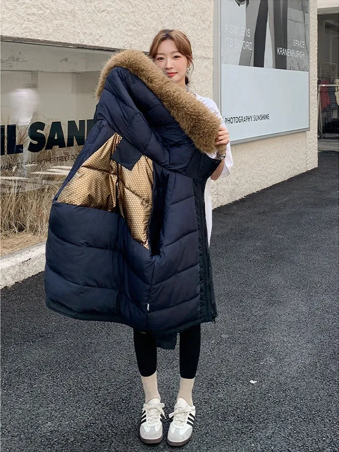Stylish Water-Resistant Parka for Women with Thickened Relaxed Fit