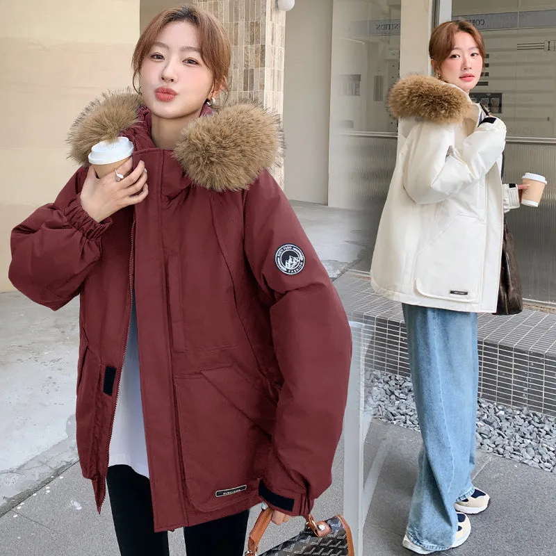 Stylish Water-Resistant Parka for Women with Thickened Relaxed Fit