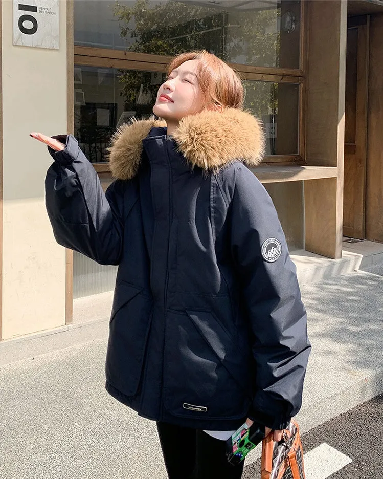 Stylish Water-Resistant Parka for Women with Thickened Relaxed Fit