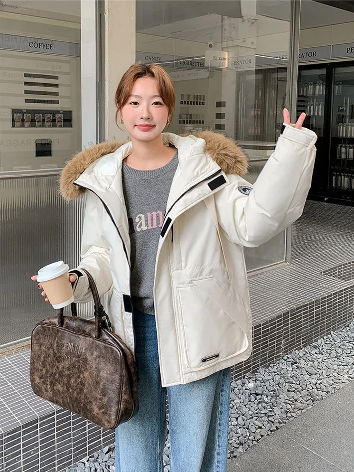 Stylish Water-Resistant Parka for Women with Thickened Relaxed Fit