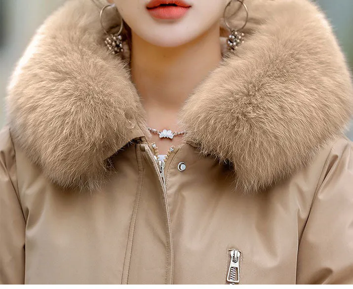 Stylish Water-resistant Parka with Zip-up Design and Fleece-lining