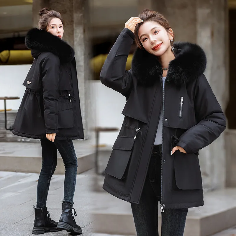Stylish Water-resistant Parka with Zip-up Design and Fleece-lining