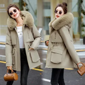 Stylish Water-resistant Parka with Zip-up Design and Fleece-lining