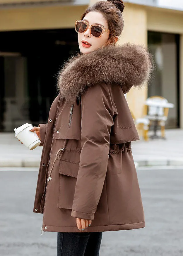Stylish Water-resistant Parka with Zip-up Design and Fleece-lining