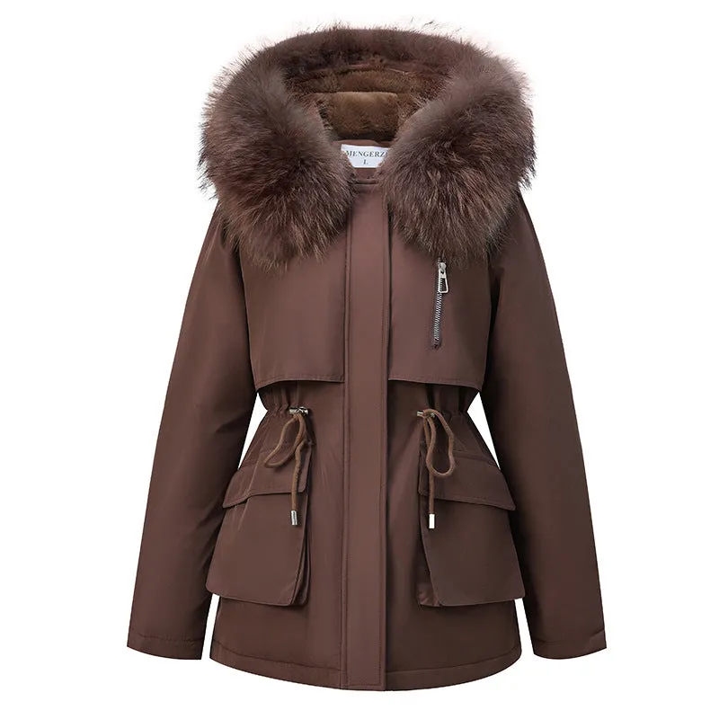 Stylish Water-resistant Parka with Zip-up Design and Fleece-lining