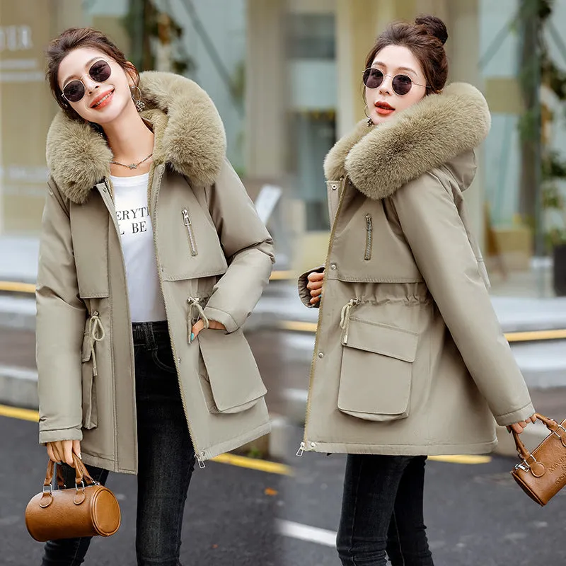 Stylish Water-resistant Parka with Zip-up Design and Fleece-lining