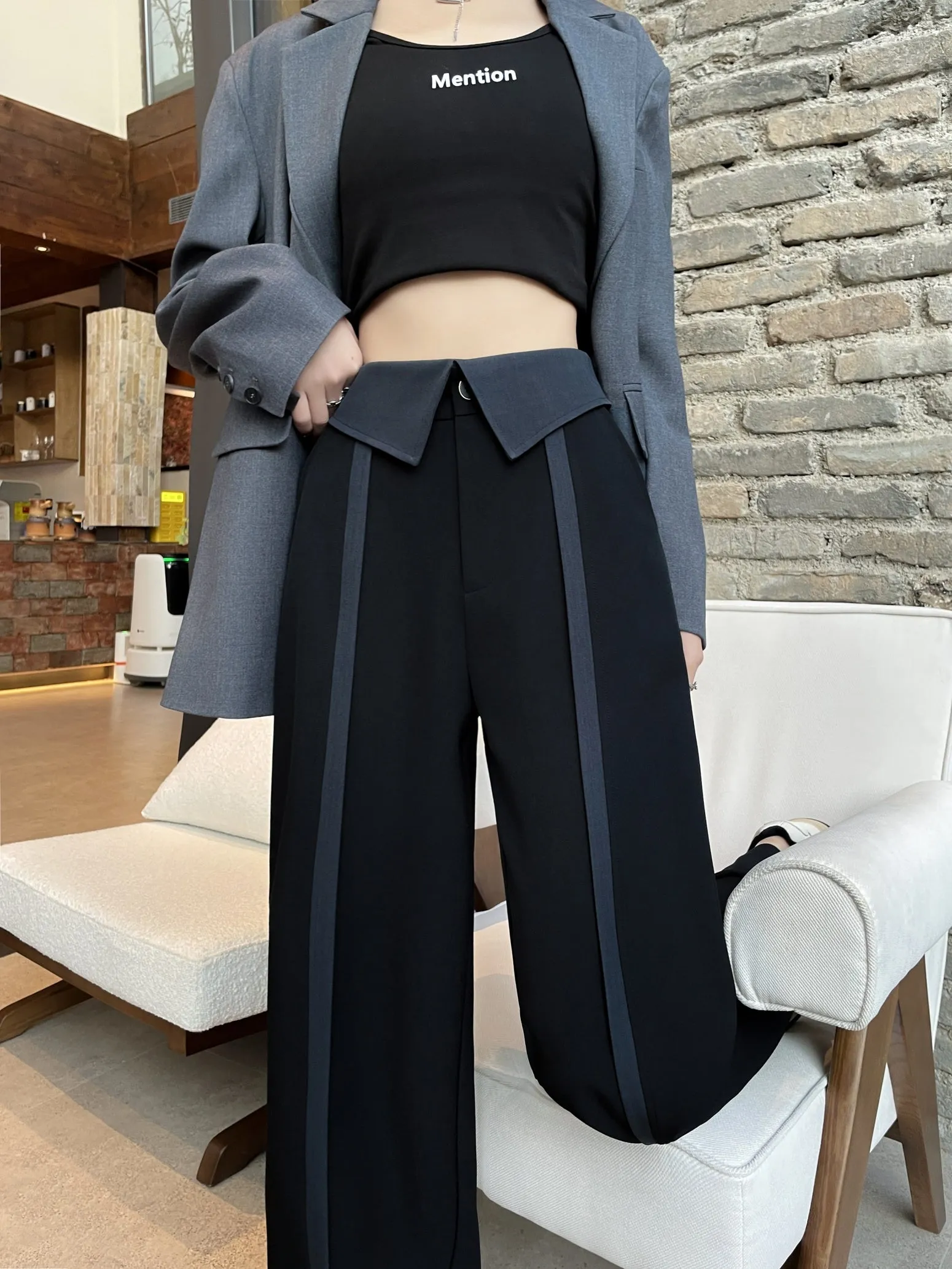Stylish Women's Solid Patchwork Trousers for Everyday Wear