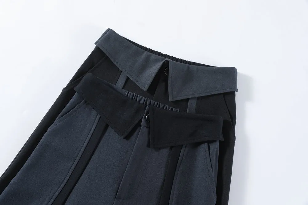 Stylish Women's Solid Patchwork Trousers for Everyday Wear