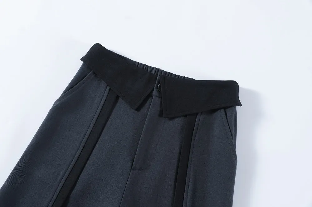 Stylish Women's Solid Patchwork Trousers for Everyday Wear
