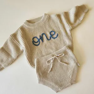 SWEATER & SHORTS SET - BISCOTTI 6-12 months