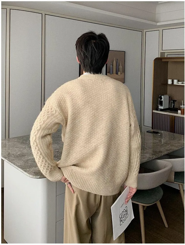 Thick Zipper Knit Cardigan