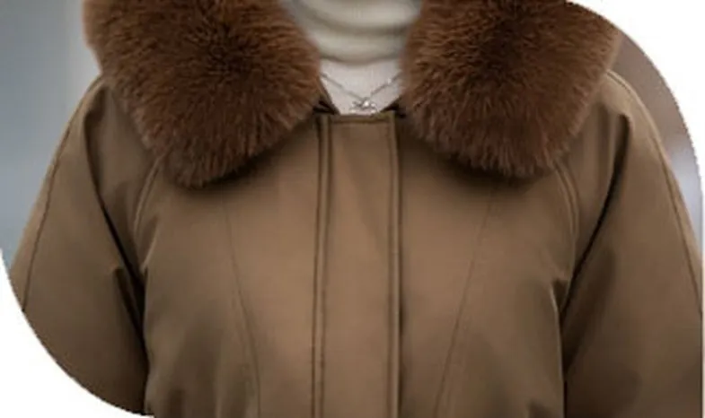 Thickened Hip-length Parka with Windproof Features and a Stain-resistant Finish