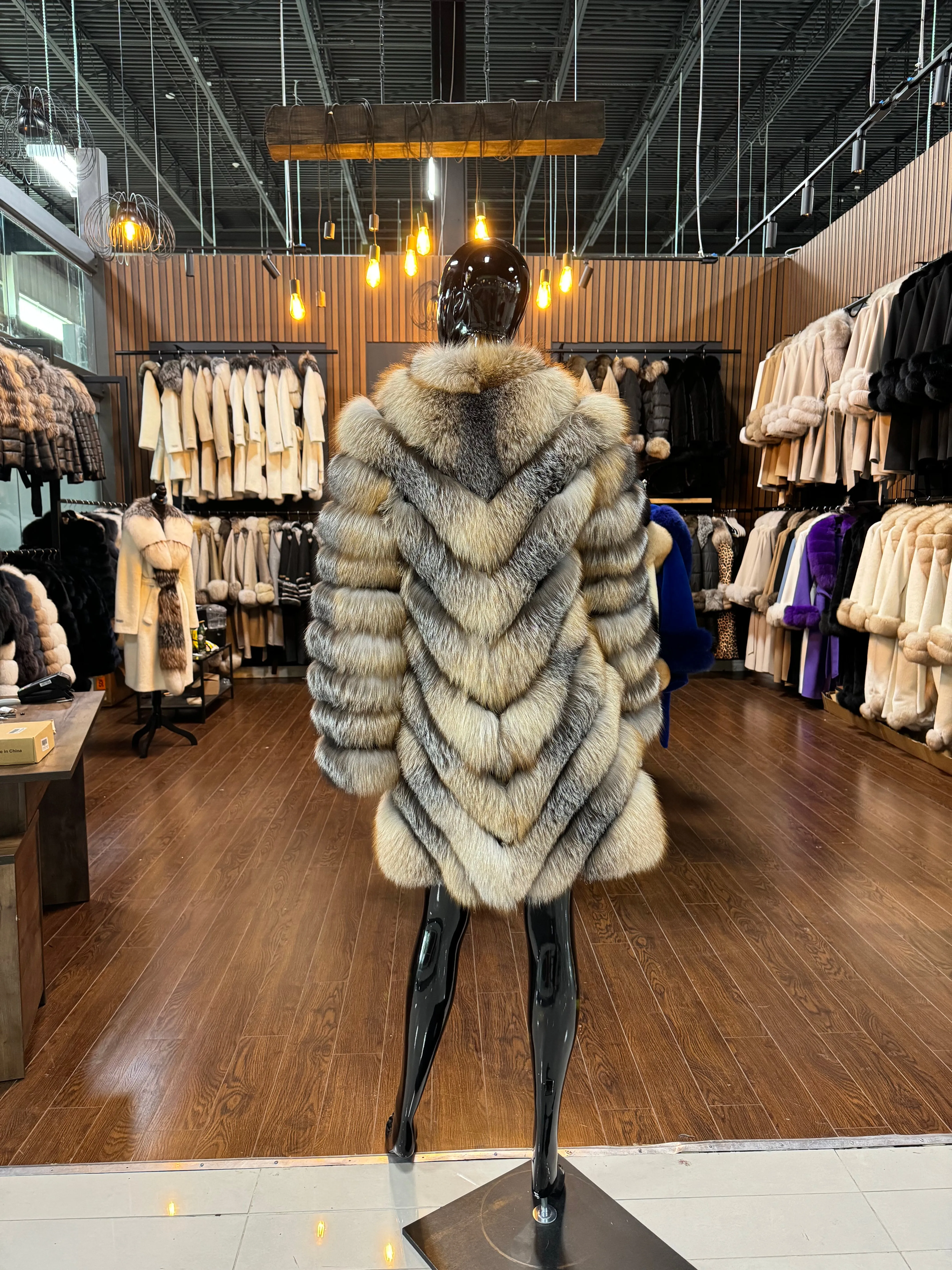 TIGER FOX FUR COAT-SKU 1020