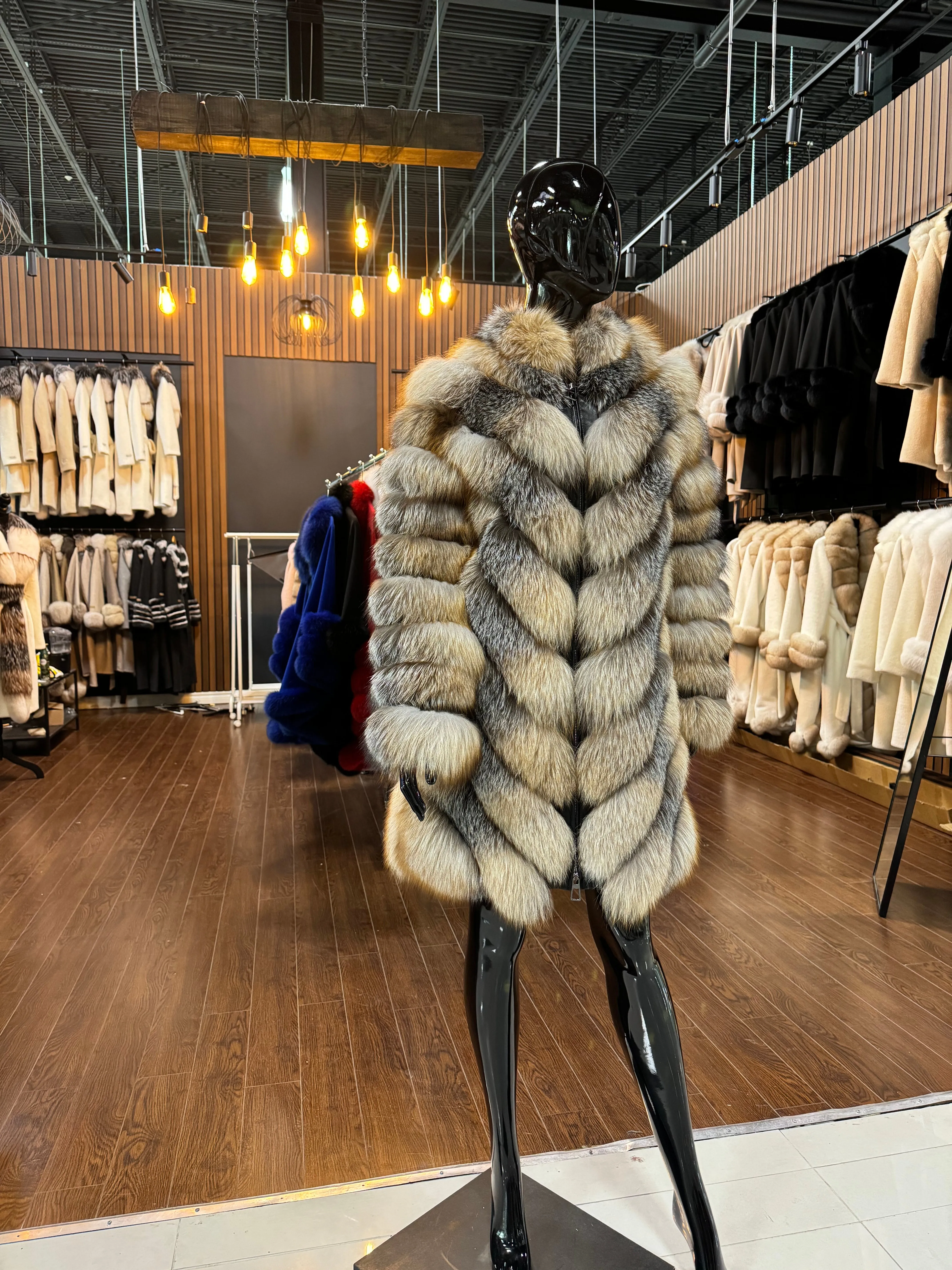 TIGER FOX FUR COAT-SKU 1020