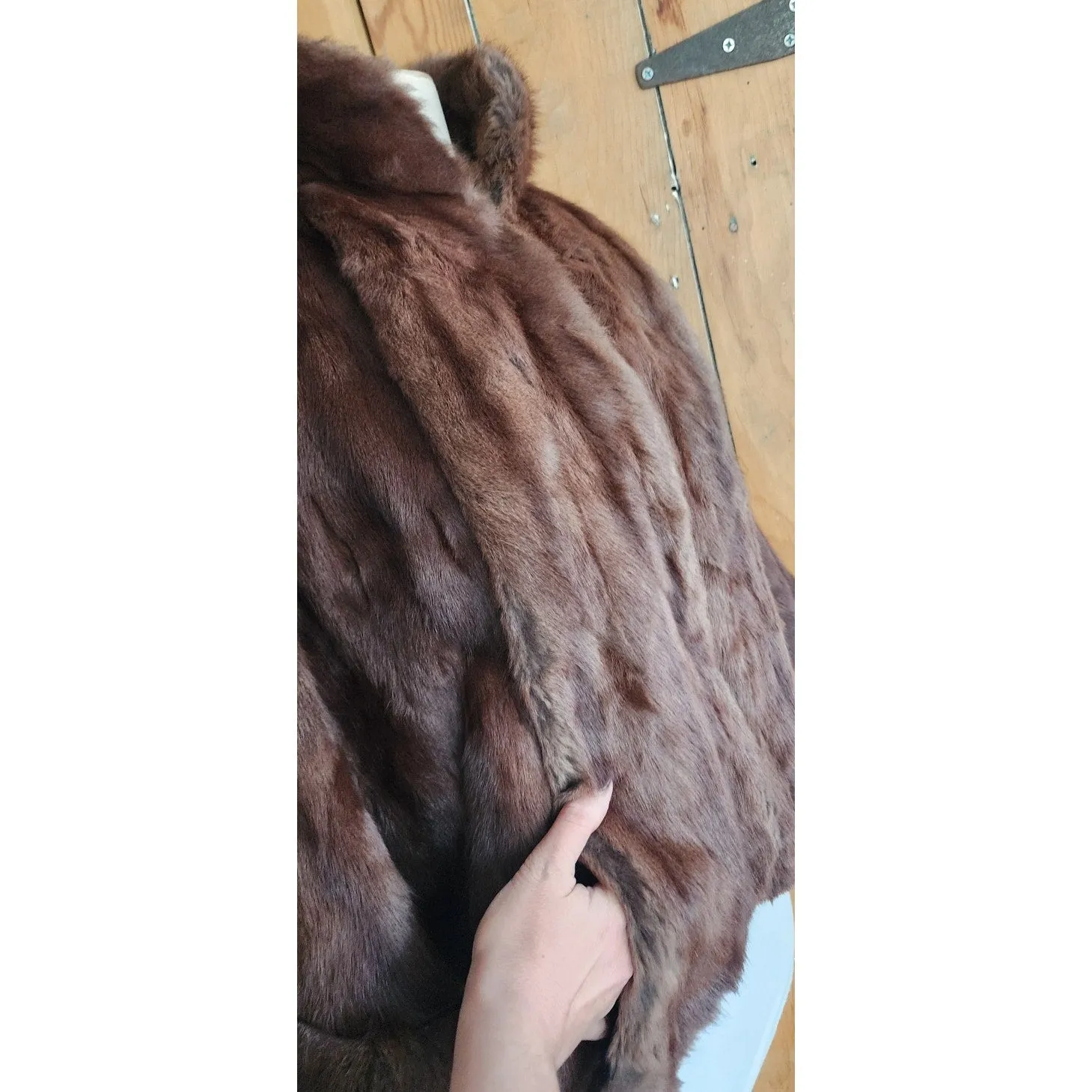 Vintage 40s Brown Fur Jacket Wrap Capelet Michelle Chicago