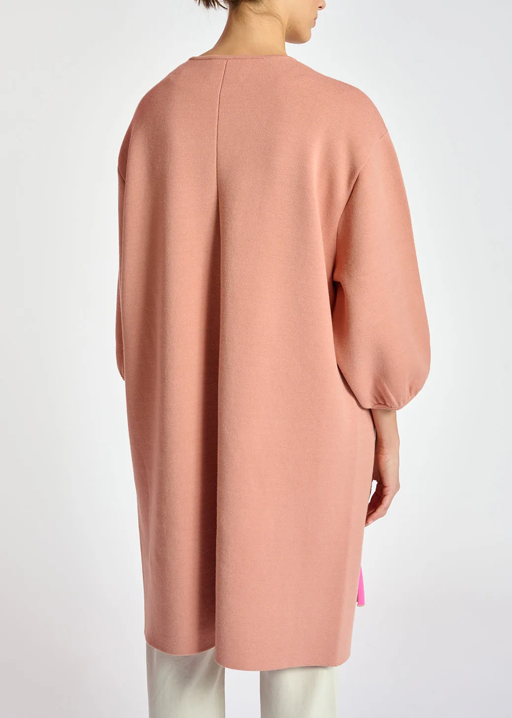 Vintage pink oversized knit coat