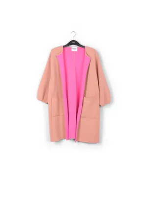 Vintage pink oversized knit coat