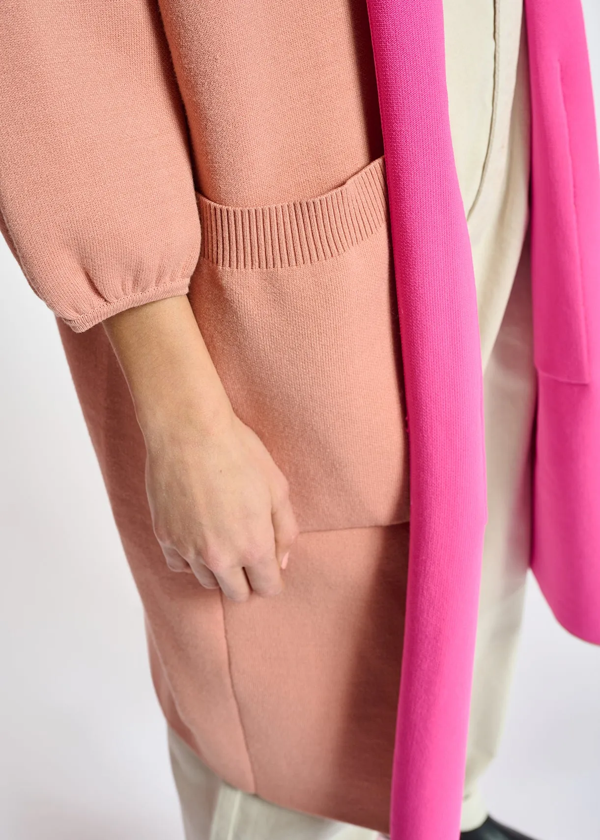 Vintage pink oversized knit coat