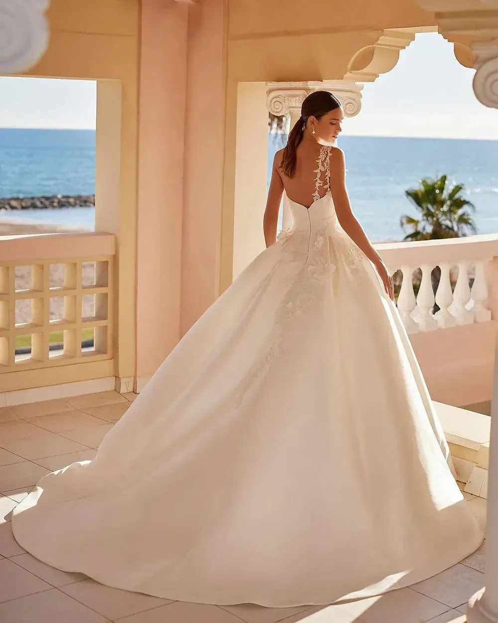 Vintage Wedding Dresses One Shoulder A-Line Lace Appliques Bridal Gowns With Pockets Princess 3D Flowers Bride Dress