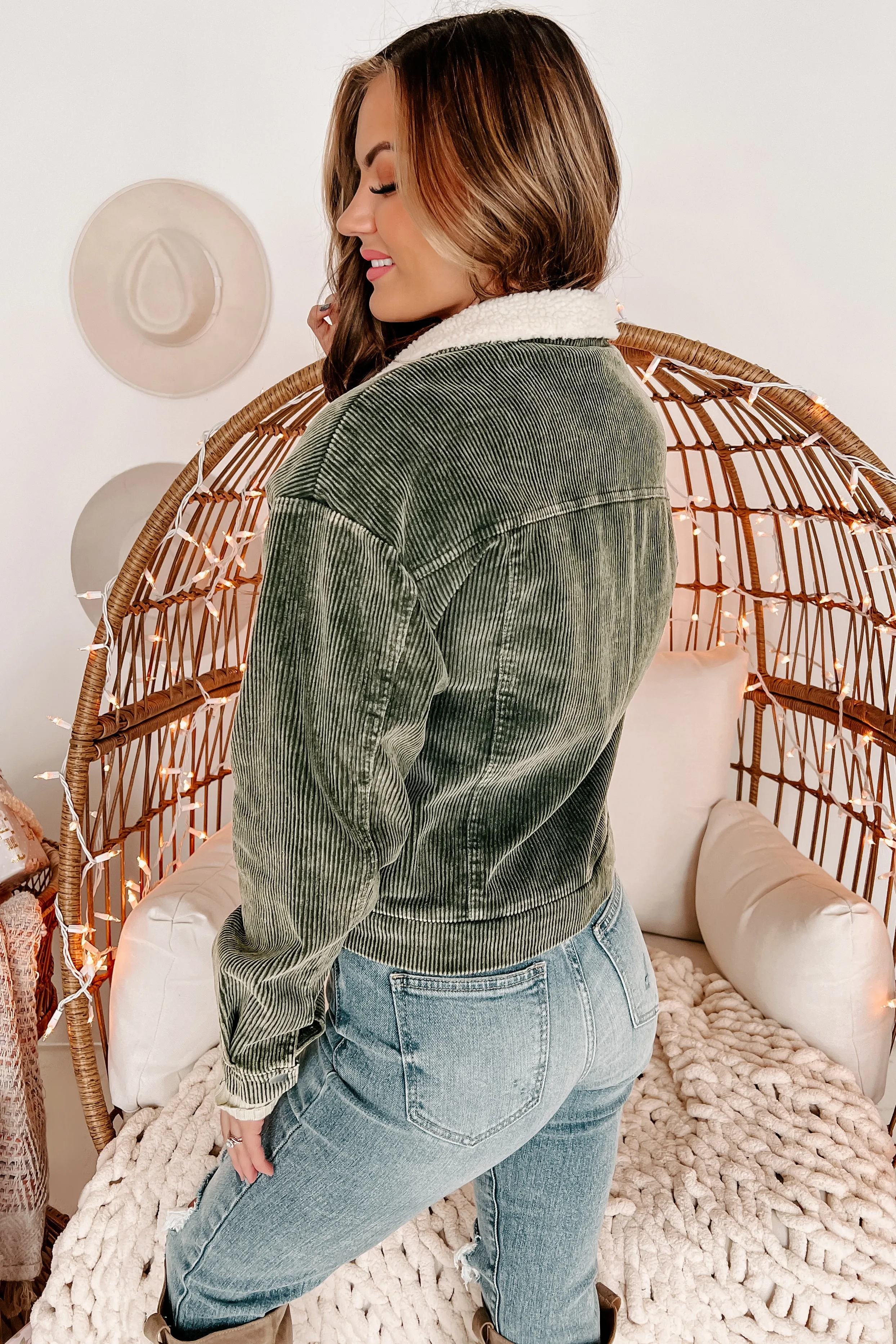 Western Winds Sherpa Lined Corduroy Jacket (Olive)